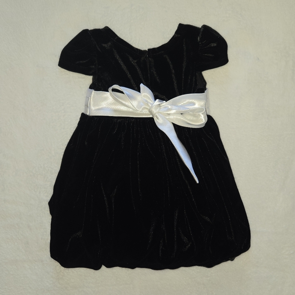 Sweet Heart Roses 18M Velvet Balloon Dress Satin Sash & Rose Posh Vintage Baby - Picture 8 of 16